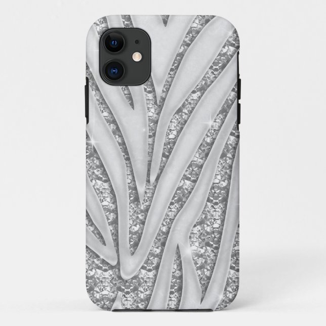 Zebra Stripes White Diamond iPhone 5 Coque (Dos)