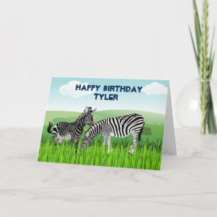 Zebra Zoo Animaux Carte d'anniversaire pour les ga
