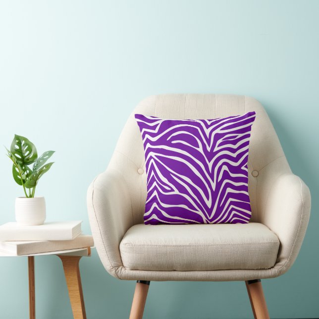Zèbre blanc pourpre et blanc cassé ou tout Coussin (Chaise)