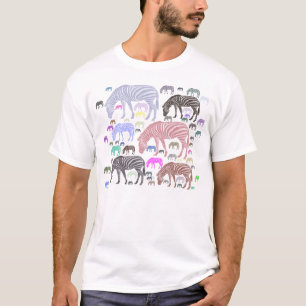 Zèbre contre le T-shirt d'écoulement