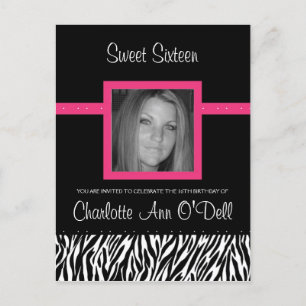 zèbre ; invitation d'anniversaire