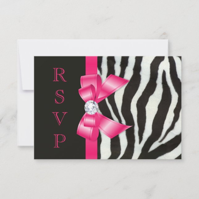 Zèbre Nœud Rose Chaud RSVP (Devant)