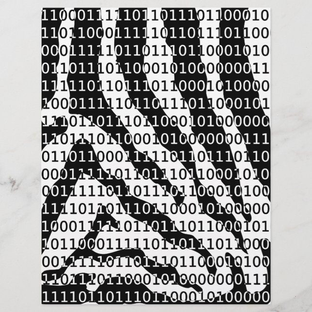 Zèbre noir et blanc Code binaire (Devant)