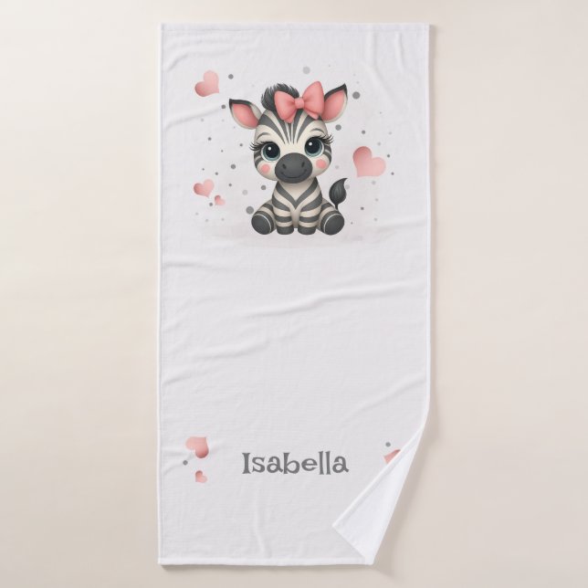 Zèbre petit adorable  (Serviette de bain)