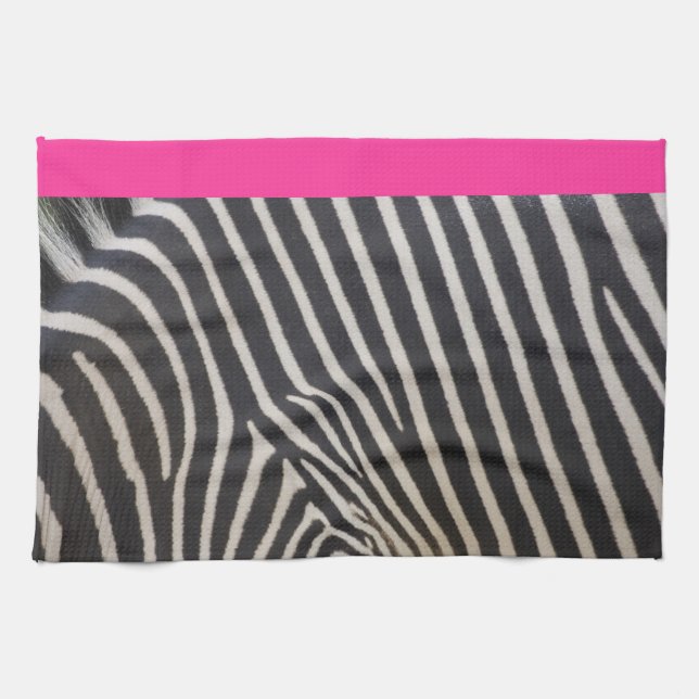 zèbre rayé et serviette de cuisine rose (Horizontal)