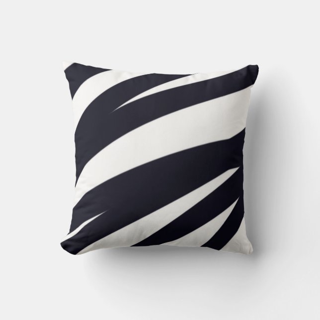 zèbre rayures coussin noir et blanc (Recto)