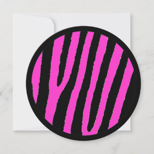 Zèbre rose noir doux 16 invitations à la fête