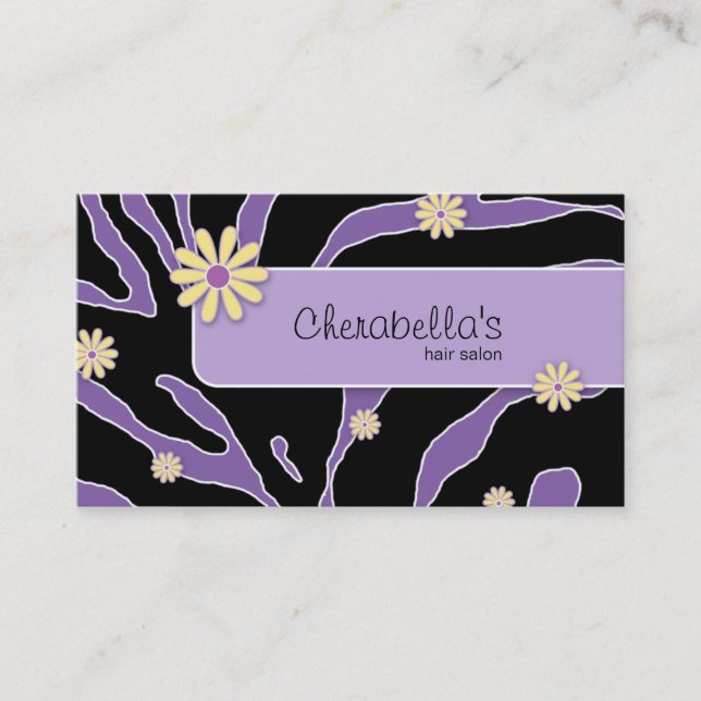 Zèbre YB pourpre de carte de visite de fleur de (Devant)