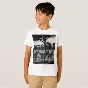 Zèbres En Afrique Peinture À L'Huile, T-shirt Enfa