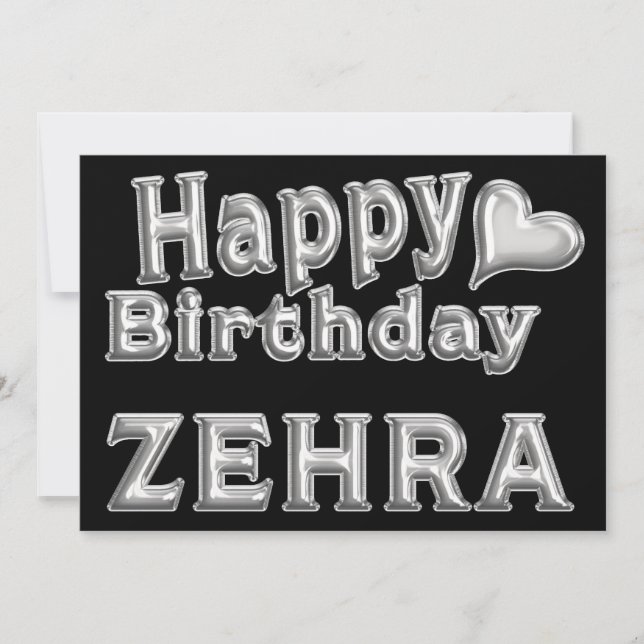 Zehra Carte d'anniversaire avec cœur (Devant)