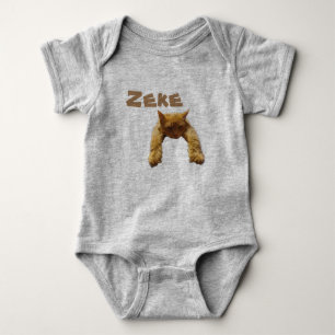 Zeke Nom Avec Drôle Paresseux Chat, Body Bébé