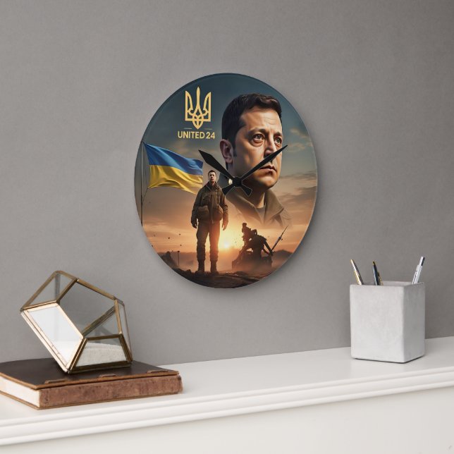 Zelenskyy Président ukrainien Horloge murale (Bureau)