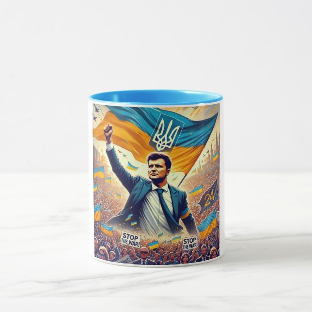 Zelenskyy Ukraine soutient la Mug au café (Centre)