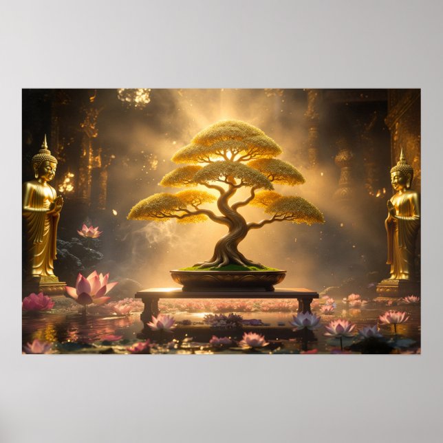 ZEN BOUDDHISME - ARBRE BONSAÏ - Affiche (Devant)