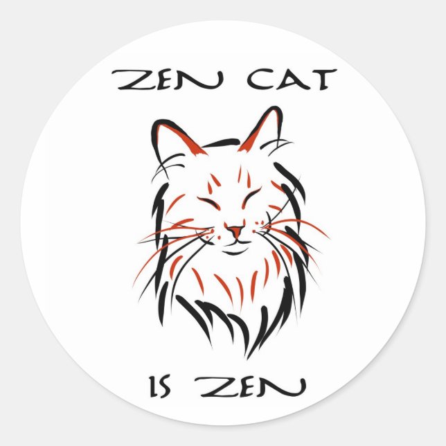 Zen Cat - autocollant (Devant)