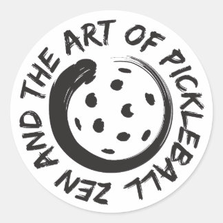 Zen et l'art de Pickleball sticker 3"