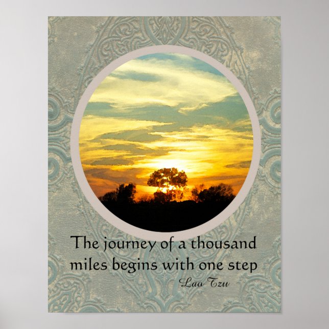zen quote poster the journey on nature photo art (Devant)