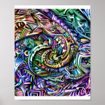 Zen Swirl — Affiche d'art en tourbillon de couleur