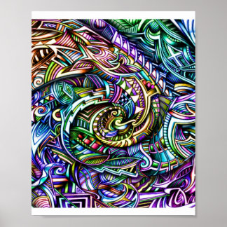Zen Swirl — Affiche d'art en tourbillon de couleur