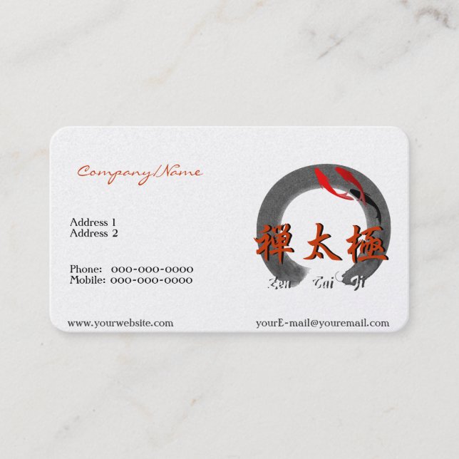 Zen Tai Ji avec Carte de visite Kois (Devant)