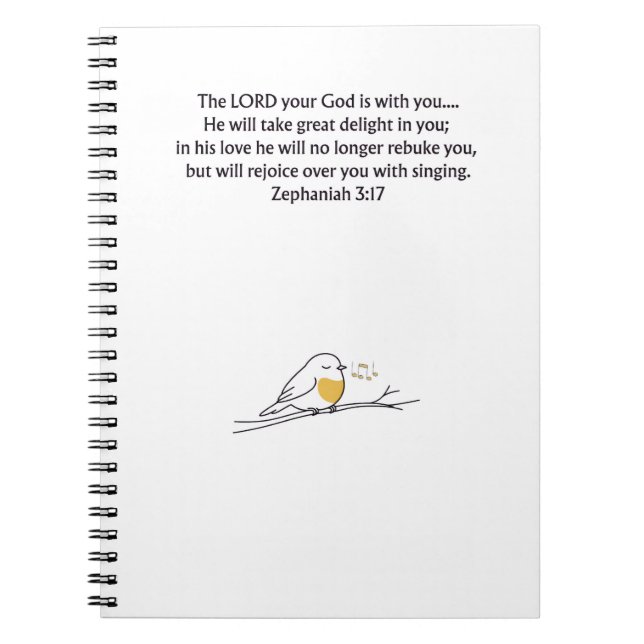 Zephaniah 3:17 Cahier de notes chrétien (Devant)
