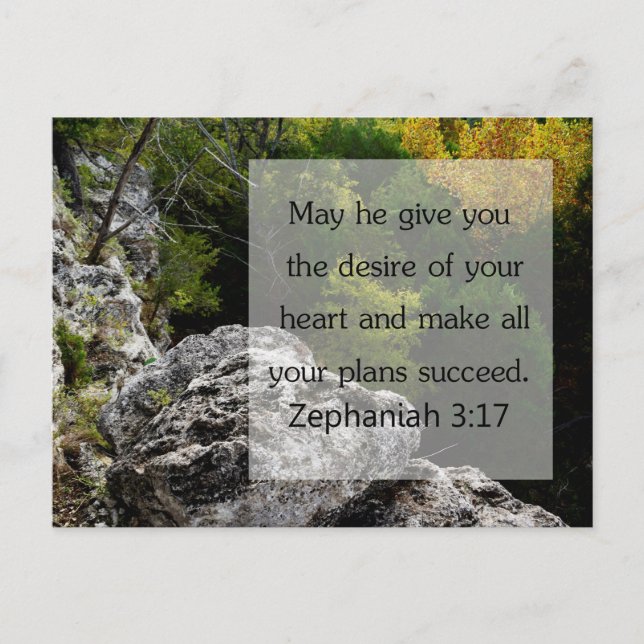 Zephaniah 3:17 Carte d'Ecriture, Woods (Devant)