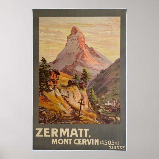 Zermatt, Mont Cervin, Suisse, Poster de ski (Devant)