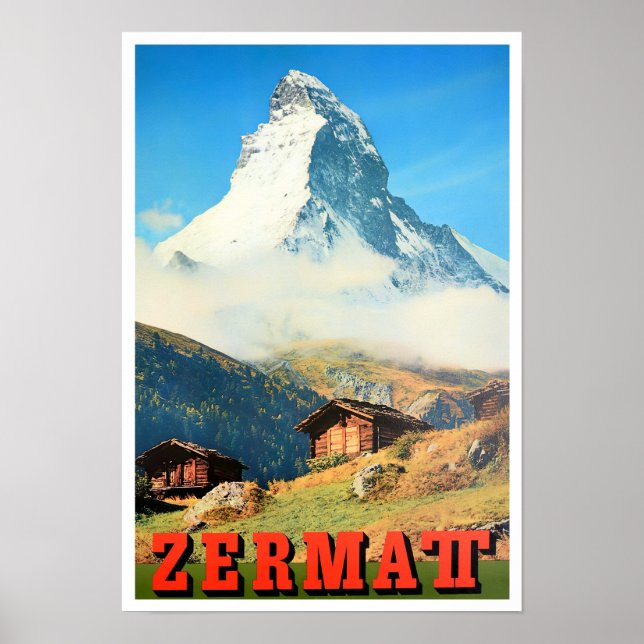 Zermatt Suisse vintage voyage Poster (Devant)