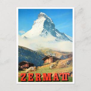 Zermatt Suisse voyage vintage Carte postale