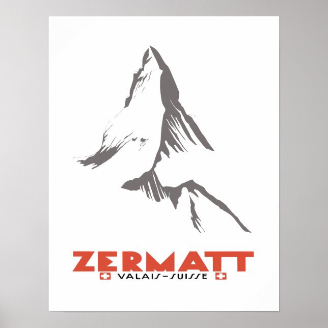 Zermatt, Valais, Suisse, Affiche de ski (Devant)