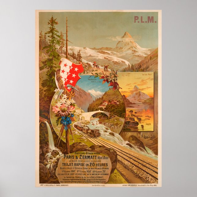 Zermatt Vintage Travel Poster (Devant)