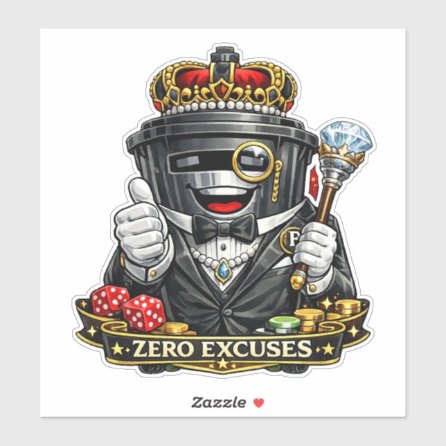 Zéro Excuse - Autocollant Étanche pour Poubelle à  (Feuille)