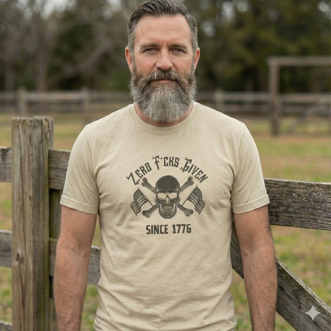 Zéro F*cks Donné Depuis 1776, T-Shirt à Crâne (Créateur téléchargé)