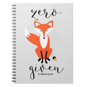 Zero Fox Donné Funny Pun Carnet personnalisé