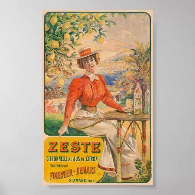 Zeste Citronnelle Poster vintage 1904 (Devant)
