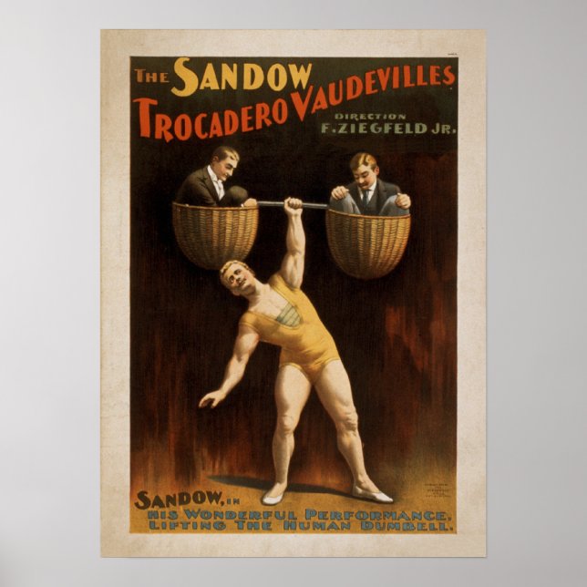 ZIEGFELD Strong Man Act VAUDEVILLE Poster (Devant)