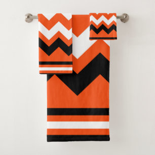 Zig droit noir et blanc orange modelé