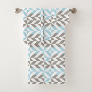 ZigZag géométrique bleu et argent