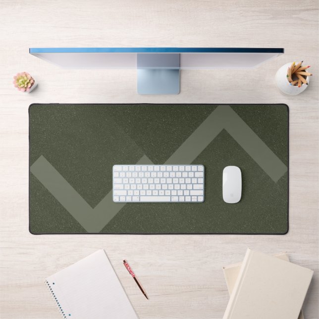 Zigzag Moss Green Desk Mat - Personnalisable (Bureau 1)