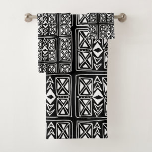 Zigzag noir et blanc Motif Boho géométrique