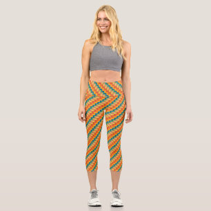 zigzag rayures capri leggings
