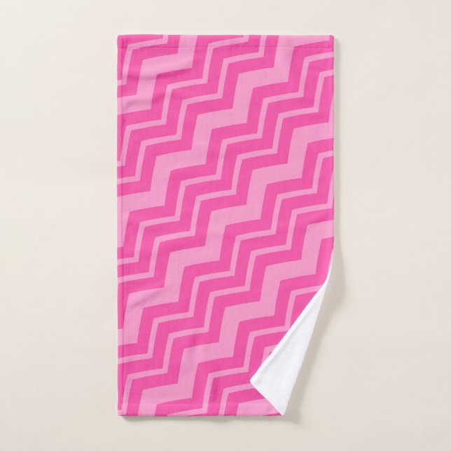 Zigzag rose chaud Chevron Motif Design (Serviette à main)