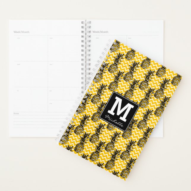 Zigzags ananas | Monogramme (Devant avec enveloppe)