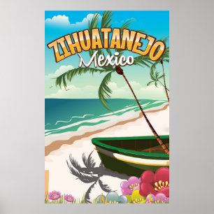 Zihuatanejo affiche de voyage mexicaine