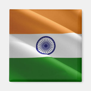zIN002 Indien agitant DRAPEAU Inde, Aimant frigo