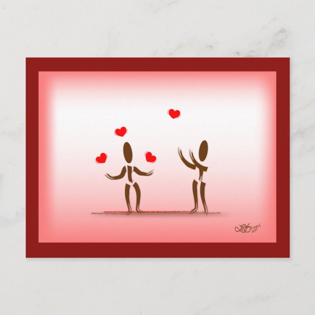 Zinglees~Flottant sur la carte postale d'amour (Devant)