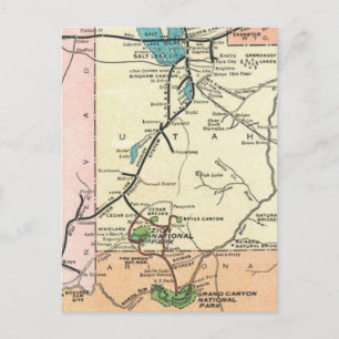 Zion - Grand Canyon Carte Vintage