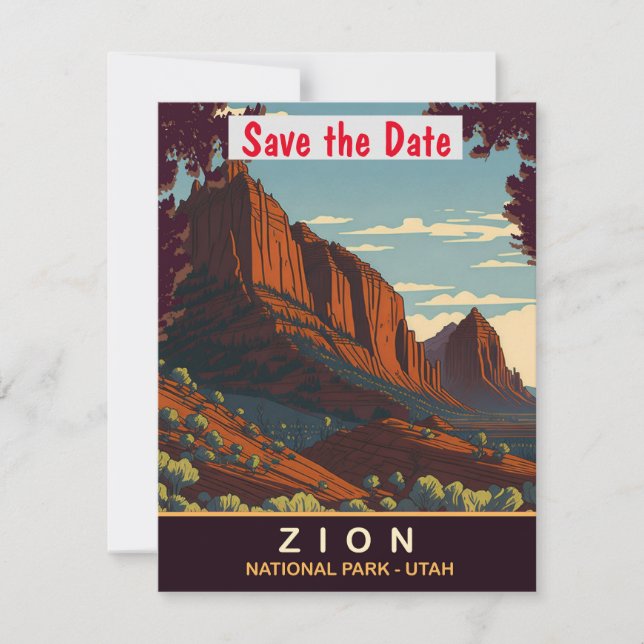 Zion, Parc National Utah, Carte Postale Voyage (Devant)