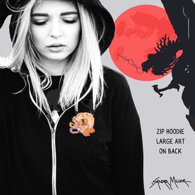 ZIP FRONT SWEAT - SHIRT À CAPUCHE ANNÉE DU DRAGON  (Zippered hoodie has small artwork on front and large art on back)