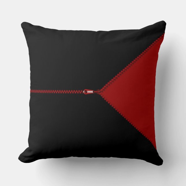 Zip It Up Faux Zipper Lance Oreiller (Recto)